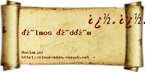 Álmos Ádám névjegykártya